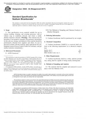 Standardspezifikation für Natriumbikarbonat