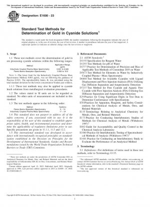 Standardtestmethoden zur Bestimmung von Gold in Cyanidlösungen