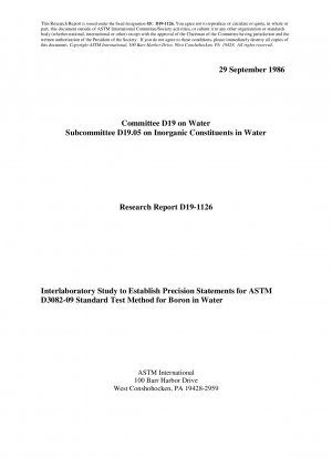 D3082-Testmethode für Bor in Wasser