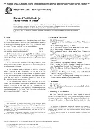 Standardtestmethoden für Nitrit-Nitrat in Wasser