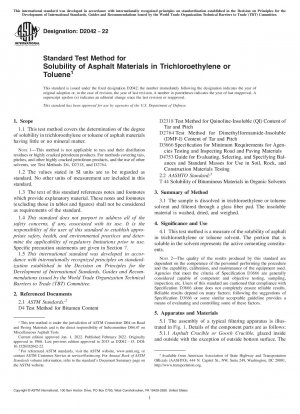 Standardtestmethode für die Löslichkeit von Asphaltmaterialien in Trichlorethylen oder Toluol