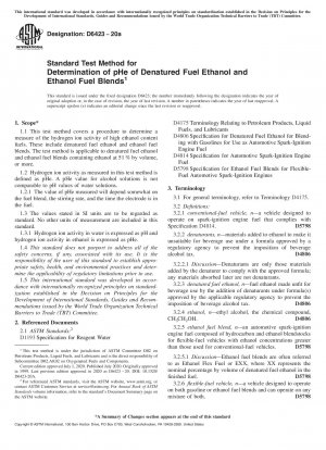 Standardtestmethode zur Bestimmung des pH-Werts von denaturiertem Kraftstoff-Ethanol und Ethanol-Kraftstoffmischungen