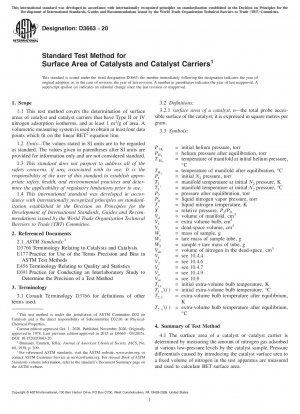 Standardtestmethode für die Oberfläche von Katalysatoren und Katalysatorträgern