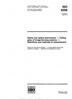 Optik und optische Instrumente – Verschleierung der Blendung bildgebender Systeme – Definitionen und Messmethoden