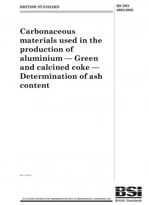 Kohlenstoffhaltige Materialien, die bei der Herstellung von Aluminium verwendet werden. Grüner und kalzinierter Koks. Bestimmung des Aschegehalts