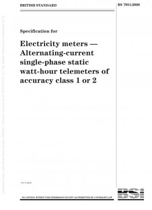 Elektrizitätszähler – Einphasige statische Wechselstrom-Wattstunden-Telemeter der Genauigkeitsklasse 1 oder 2