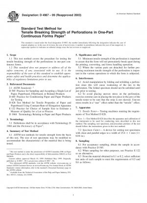 Standardtestverfahren für die Zugbruchfestigkeit von Perforationen in einteiligem Endlosformularpapier
