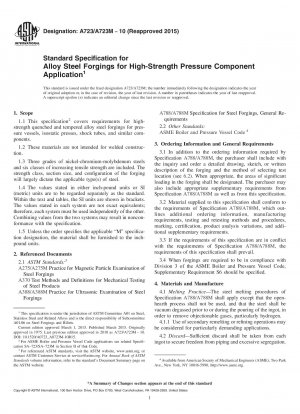 Standardspezifikation für Schmiedeteile aus legiertem Stahl für hochfeste Druckkomponentenanwendungen