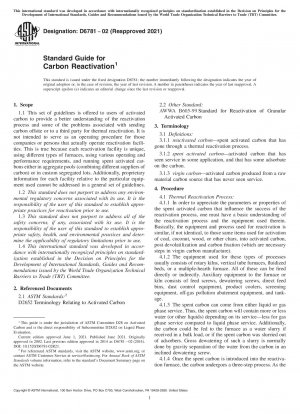 Standardhandbuch für die Kohlenstoffreaktivierung