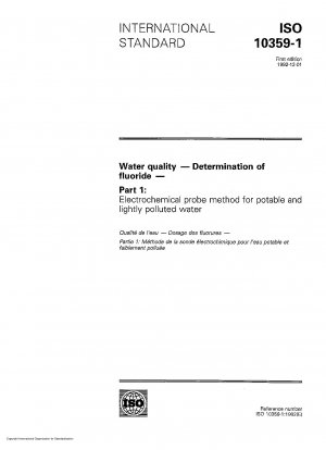 Wasserqualität; Bestimmung von Fluorid; Teil 1: Elektrochemisches Sondenverfahren für Trinkwasser und leicht verschmutztes Wasser