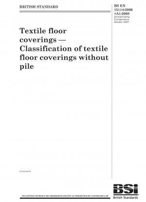 Textile Bodenbeläge – Klassifizierung textiler Bodenbeläge ohne Flor