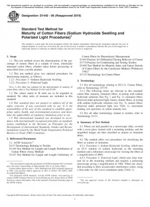 Standardtestmethode für die Reife von Baumwollfasern (Natriumhydroxid-Quellverfahren und Verfahren mit polarisiertem Licht)