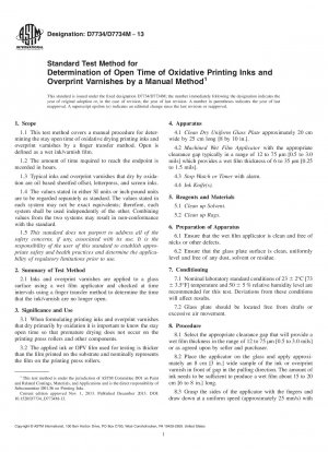 Standardtestmethode zur Bestimmung der offenen Zeit von oxidativen Druckfarben und Überdrucklacken durch eine manuelle Methode
