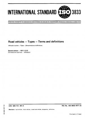 Begriffe und Definitionen für Straßenfahrzeugtypen Technische Berichtigung 1