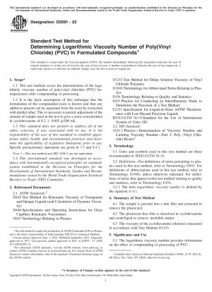 Standardtestmethode zur Bestimmung der logarithmischen Viskositätszahl von Poly(vinylchlorid) (PVC) in formulierten Verbindungen