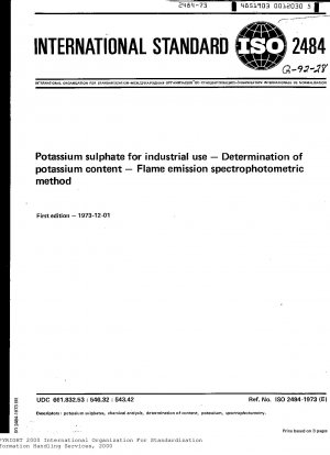 Kaliumsulfat für industrielle Zwecke; Bestimmung des Kaliumgehalts; Spektrophotometrische Flammenemissionsmethode