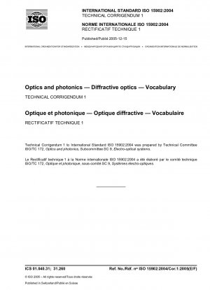 Optik und Photonik - Diffraktive Optik - Wortschatz; Technische Berichtigung 1