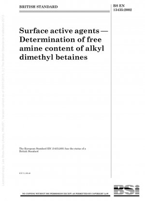 Oberflächenaktive Mittel – Bestimmung des freien Amingehalts von Alkyldimethylbetainen