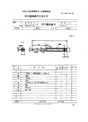 Teile und Komponenten von Werkzeugmaschinenvorrichtungen Prozesskarte Werkzeugeinstellung Zylindrische Fühlerlehre
