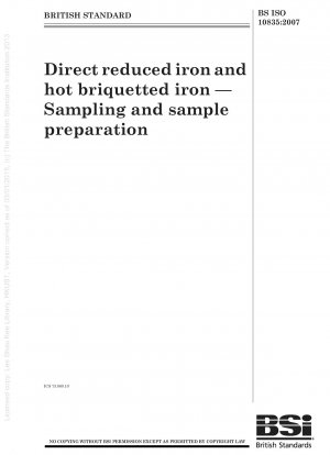Direktreduziertes Eisen und heiß brikettiertes Eisen – Probenahme und Probenvorbereitung