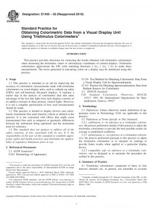 Standardpraxis zum Erhalten kolorimetrischer Daten von einem visuellen Anzeigegerät unter Verwendung von Tristimulus-Kolorimetern