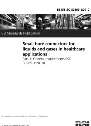 Steckverbinder mit kleinem Durchmesser für Flüssigkeiten und Gase im Gesundheitswesen. Allgemeine Anforderungen