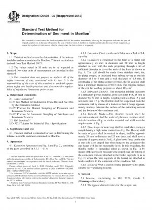 Standardtestmethode zur Bestimmung des Sediments in Moellon