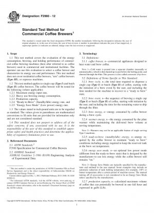 Standardtestmethode für gewerbliche Kaffeebrauer