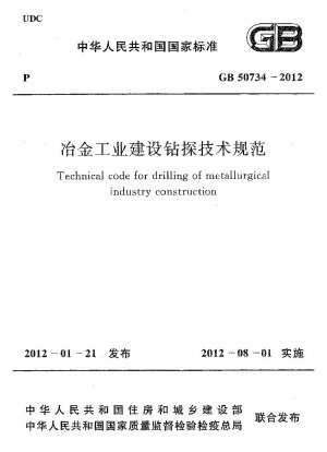 Technischer Code für Bohrungen im metallurgischen Industriebau