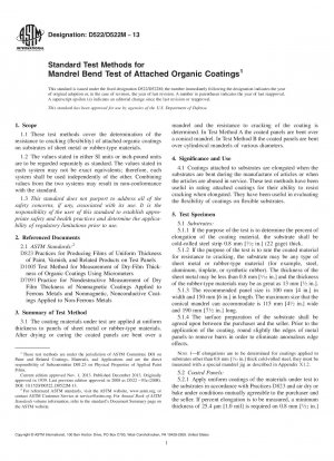 Standardtestmethoden für den Dornbiegetest angebrachter organischer Beschichtungen