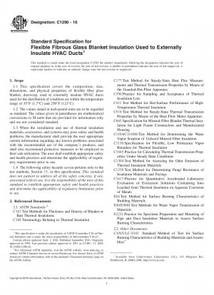 Standardspezifikation für flexible Glasfaser-Deckenisolierung zur Außenisolierung von HVAC-Kanälen
