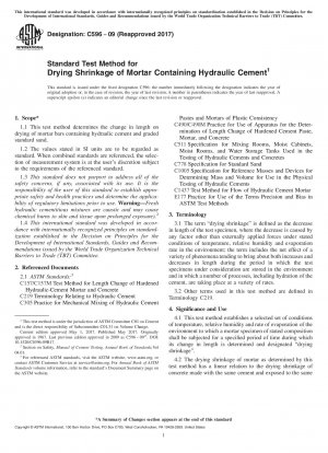 Standardtestverfahren zur Trocknungsschrumpfung von Mörtel, der hydraulischen Zement enthält