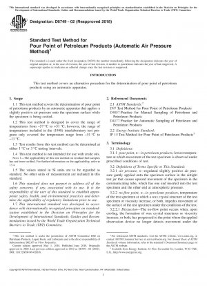 Standardtestmethode für den Pourpoint von Erdölprodukten (automatische Luftdruckmethode)