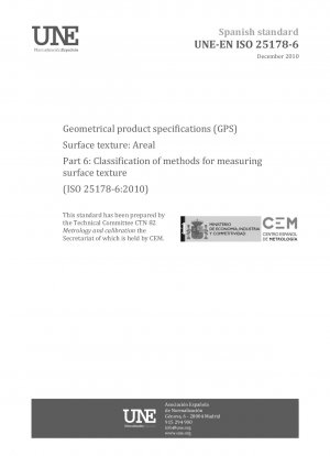 Geometrische Produktspezifikationen (GPS) – Oberflächentextur: Flächenhaft – Teil 6: Klassifizierung von Methoden zur Messung der Oberflächentextur (ISO/FDIS 25178-6:2009)