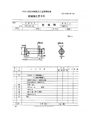 Teile und Komponenten von Werkzeugmaschinenvorrichtungen Prozesskarte Scharnierwelle