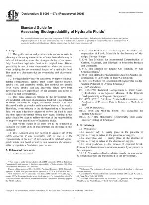 Standardhandbuch zur Bewertung der biologischen Abbaubarkeit von Hydraulikflüssigkeiten