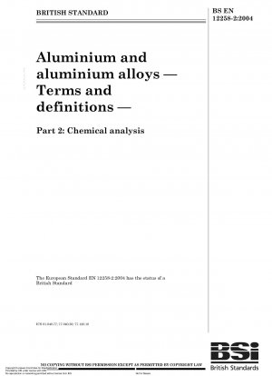 Aluminium und Aluminiumlegierungen – Begriffe und Definitionen – Chemische Analyse