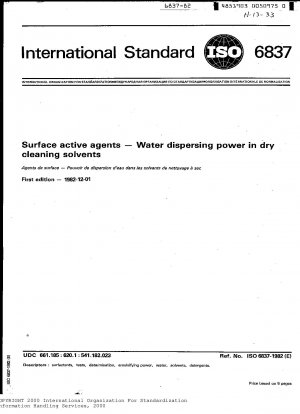 Oberflächenaktive Mittel; Wasserdispergiervermögen in Trockenreinigungslösungsmitteln