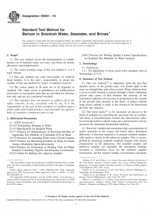 Standardtestmethode für Barium in Brackwasser, Meerwasser und Salzlake