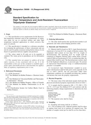 Standardspezifikation für hochtemperatur- und säurebeständiges Fluorkohlenstoff-Terpolymer-Elastomer