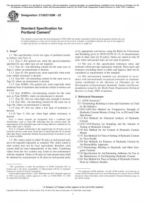 Standardspezifikation für Portlandzement