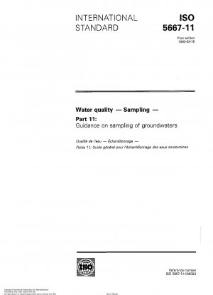 Wasserqualität; Probenahme; Teil 11: Anleitung zur Probenahme von Grundwasser