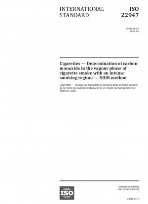 Zigaretten – Bestimmung von Kohlenmonoxid in der Dampfphase von Zigarettenrauch bei intensivem Rauchen – NDIR-Methode