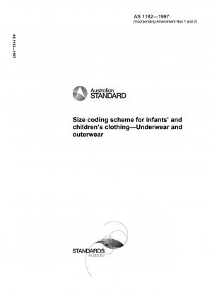 Größenkodierungsschema für Säuglings- und Kinderbekleidung für Unterwäsche und Oberbekleidung
