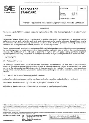 Standardanforderungen für die Zertifizierung von Applikatoren für organische Beschichtungen in der Luft- und Raumfahrt