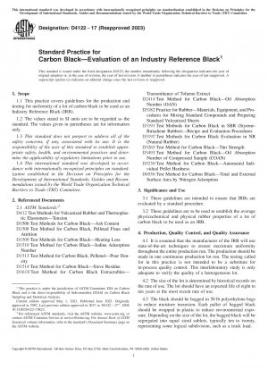 Standardpraxis für Carbon Black – Bewertung eines Industrie-Referenzschwarzes