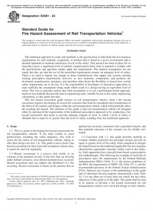 Standardhandbuch für die Brandgefährdungsbeurteilung von Schienenfahrzeugen
