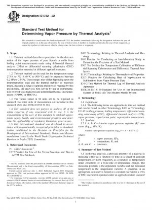 Standardtestmethode zur Bestimmung des Dampfdrucks durch thermische Analyse