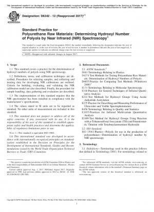 Standardpraxis für Polyurethan-Rohstoffe: Bestimmung der Hydroxylzahl von Polyolen mittels Nahinfrarotspektroskopie (NIR).