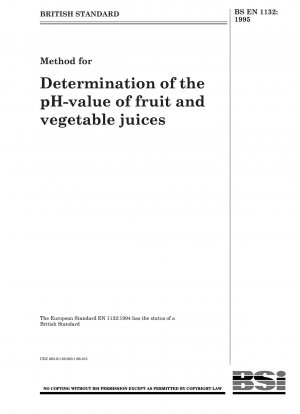 Methode zur Bestimmung des pH-Wertes von Obst- und Gemüsesäften